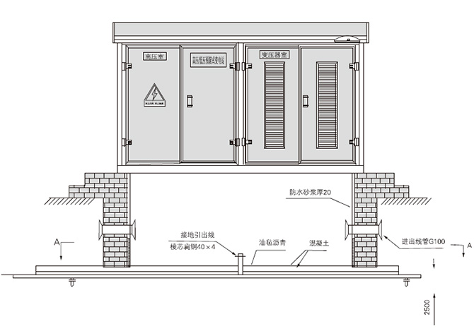 預(yù)裝式箱式變電站基礎(chǔ)圖