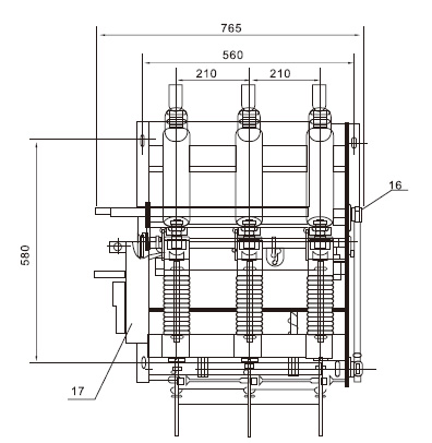 FZN21-12D戶內(nèi)真空負荷開關(guān)-熔斷器組合電器安裝尺寸3