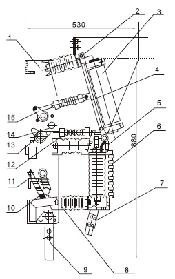 FZN21-12D戶內(nèi)真空負荷開關(guān)-熔斷器組合電器安裝尺寸4