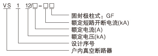 VS1-12永磁戶內(nèi)高壓真空斷路器型號含義1