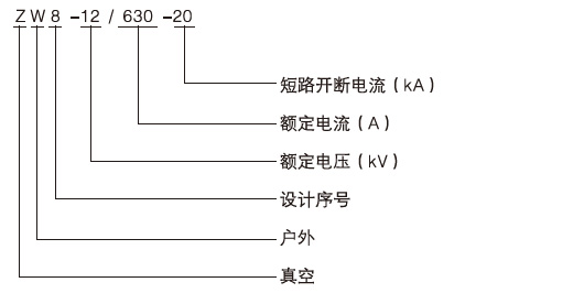戶(hù)外高壓真空斷路器型號(hào)含義3